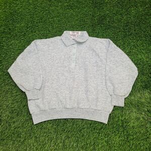 Vintage 80s MOD Sweatshirt Womens XL 23x22 Gray Green